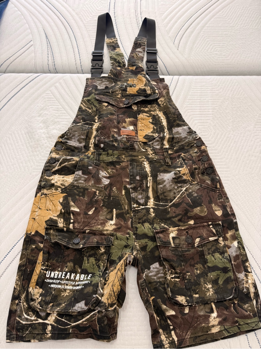 Lee Men's Camouflage Short Overalls In Green, Brown, Tan